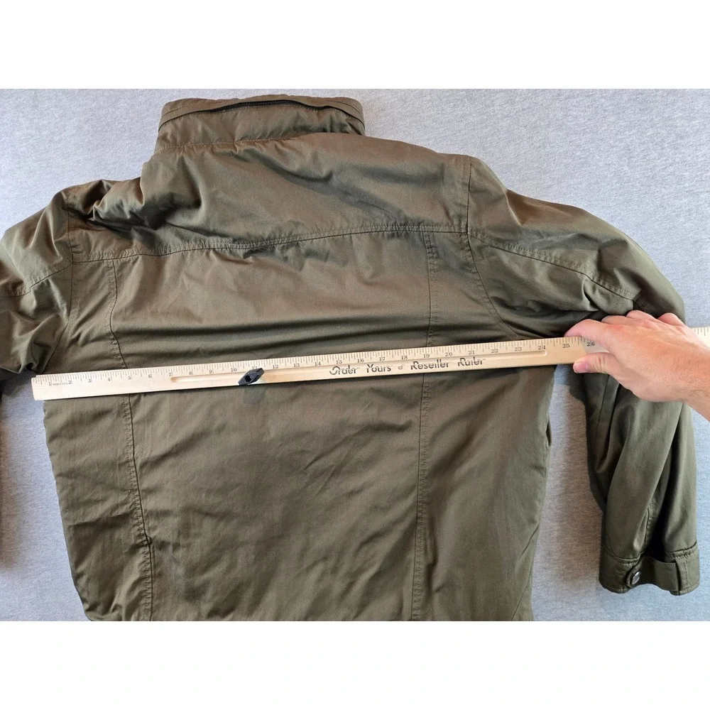 Vintage Polo Ralph Lauren Bomber Jacket Mens L Olive Hooded Fleece Lined 90's‎